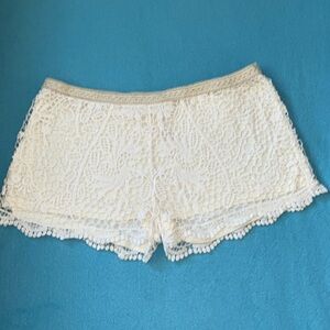 MOSSIMO crocheted floral lined shorts elastic waistband pull on boho NEW size XL